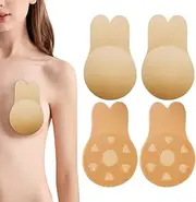 [Seivble] Invisible Lifting Bra, Sticky Adhesive Bra Push Up Strapless Backless Bra, 2 Pairs Breathable Silicone Bras with Pasties