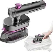 Mini Steam Iron, 25w Handheld Steam Iron with 60ml Tank Capacity, Portable Handheld Electric Steam Iron, Steamer for Shirts, Curtains, Sheets and Placket - White