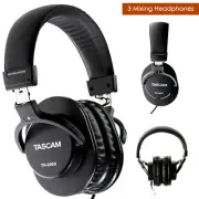 3x TASCAM TH-MX2 Close Back Recording Mixing Home Studio Headphones - Black