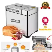 19-In-1 2LB Bread Maker Machine Fully Automatic LCD Display Stainless Steel