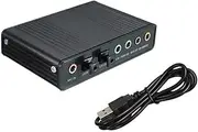 USB Optical Sound Card 6 Channel 5.1 External Reverb Sound Card Converter 48Khz Sampling Rate Support Win7 Black