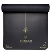 在飛比找PChome24h購物優惠-Byzoom Fitness PU天然橡膠瑜珈墊 5mm 黑