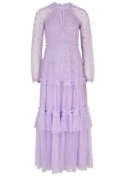 Needle & Thread Kisses Sequin-embellished Tiered Tulle Gown - Purple - 12 (UK12 / M) 12 (UK12 / M)