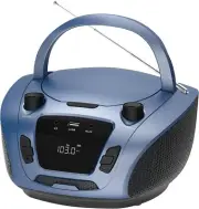 Portable Boombox CD Player Bluetooth USB MP3 AUX FM Stereo Speakers Blue