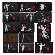 Skeleton Jolly Roger Pirate Flag-Inspired Hook & Loop Patch Embroidered Tactical