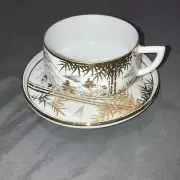 Soko China HSK demitasse cup & saucer Japan hand-painted gorgeous