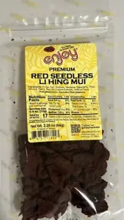 Enjoy Premium Red Seedless Li Hing Mui 2.25 oz (1 bag)