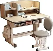 Kids Desk and Chair Set,Height Adjustable Children Study Table,School Home Study Tool with Storage,Suitable for Reading,Drawing and Learning