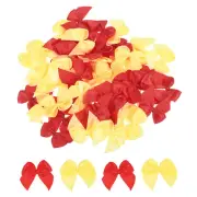 50Pcs Mini Ribbon Bows 1" Mini Fabric Satin Ribbon Flower Bows Red & Yellow
