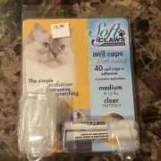 Soft Claws Cat Nail Caps - Package of 40 clear, small or medium