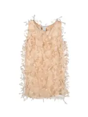 [Max Mara] feather-embellished shift dress 42 Neutrals