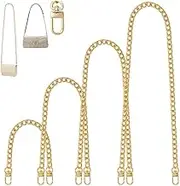 4 Pcs Replacement Purse Chains For Shoulder Handbags And Crossbody Bags, Metal Buckles,Gold Handbag Chain Straps