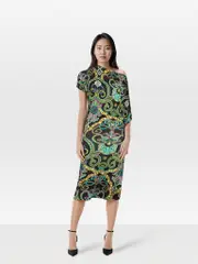 Abstract Patterned Midi Dress