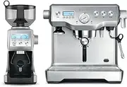 Breville the Dynamic Duo Coffee Machine and Grinder, Brushed Stainless Steel, BEP920BSS