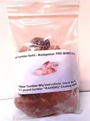 Rockhound's 1st Choice Rock Tumbler Gem Refill Kit-Madagascar Natural Fire Quartz Rough 8 oz.