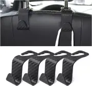 Car Back Seat Headrest Hooks, 4 Pack Carbon Fiber Stylish Back Seat