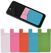 Fabselection Adhesive Phone Card Holder, Phone Card Holder Stick-on, 5Pack Silicone Self Adhesive Card Holders, Phone Wallet Stick-on for Credit Card ID Business All Smartphones
