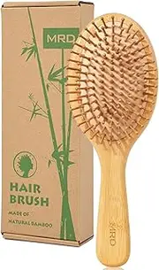 MRD Hair brush, Natural Bamboo Paddle Detangling Hairbrush, Massage Scalp Thick/Thin/Curly/Dry Hair For Women & Men