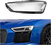 Car Front Headlight Cover Auto Headlamp Mask Transparent Lampcover Compatible for Audi R8 2016-2023 Auto Lens Glass Caps Lampshade Case(Left)
