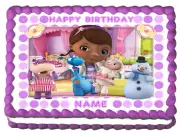 DOC MCSTUFFINS Purple Edible Cake topper Party image