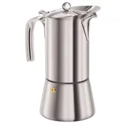Euroline 10 Espresso Cup 1.2L Stovetop Stainless Steel Coffee Maker Moka Pot SLV