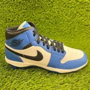 Nike Air Jordan 1 Mid TD Mens Size 8.5 Blue White Athletic Football Cleats