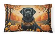Black Labrador Retriever Fall Throw Pillow