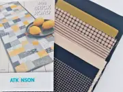 Kit~"Mini Brick Road" Table Runner in Blacks, White & Green, 12-1/2" x 40-1/2