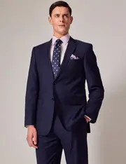Hawes & Curtis Dark Blue Twill Wool Classic Fit Suit Jacket Size: 52 (EU 62)
