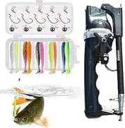 Telescopic Rods Set | Foldable Fiberglass Telescopic Reel and Fishing Rod Combo with 25 Lures - Backpacking Equipment for Sea Saltwater Freshwater Kit