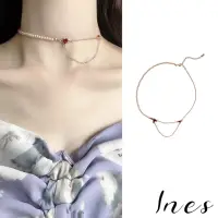 在飛比找momo購物網優惠-【INES】韓國設計復古宮廷風珍珠愛心設計款鎖骨鍊