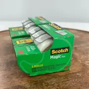 Scotch Tape Magic 3 Rolls (1050 inches x 3/4 in) Green Lot of 2 (6 total rolls)