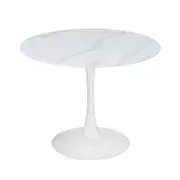 Spin 100cm Round Dining Table - White