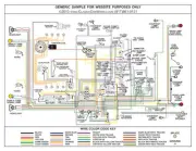 1951 51 Chevy Cars Color Laminated Wiring Diagram 11" X 17"