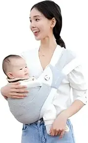 Baby Sling Carrier 8-30 lbs, Newborn Nursing, Toddler Carrier with Safety Buckle, Knob Tech Baby Closer, Adjustable Shoulder Strap, Portable and Lightweight (Gray)
