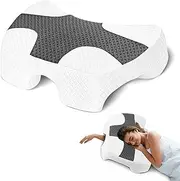 Eliteguard Side Sleeper Pillow with Arm Hole, Shoulder Relief System, Arm Pillow for Neck and Shoulder Pain, Premium Memory Foam, Suitable for Side, Back and Stomach Sleepers - Grey