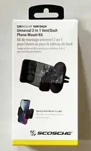 Scosche # 1 Brand Universal 2 In 1 Cell Phone Dash Vent Mount Brand New