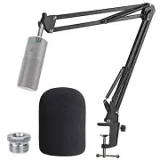 Razer Seiren X Boom Arm with Pop Filter - Mic Stand with Foam Cover Windscree...