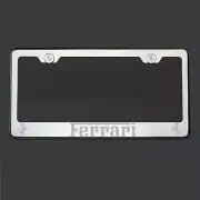 Polish Mirror Stainless Steel Ferrari Laser Etched License Plate Frame Screw Cap (for: Ferrari)