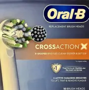 Oral-B Cross Action Refills Brush Heads Pack, 10 Count new
