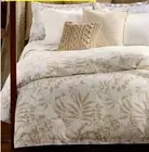 Ralph Lauren Cecily Palmetto FULL QUEEN Luxury Duvet Cover Tan Beige Stitched