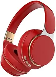 Headsets with Microphone Headset Bluetooth Wireless Headset Foldable Stereo Adjustable Headset with Microphone (Color : Red)