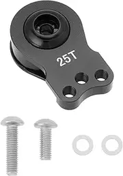 Aluminum Alloy 25T Servo Saver 3 Holes Adjustable Hi Torque Servo Horn 25T Adjustable Arm for 1/8 1/10 Remote Control Car Boat Helicopter, Black