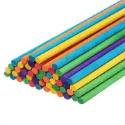 Colorful Wood Craft Sticks, 6 Inch Rainbow Round Wooden Crafts Stick, 250 Pack