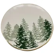 4 Eli+Ana Christmas Pine Tree Winter Forest Woods DINNER Plate Set Holidays 11"