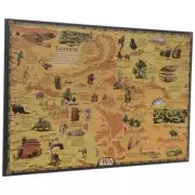 Star Wars Tatooine Wooden Map Wall Art 19" x 12.5" Official STAR WARS licensed