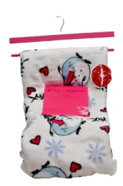 Betsey Johnson Oversized Ultra Soft Plush Snowman Throw Blanket Multi New! NWT