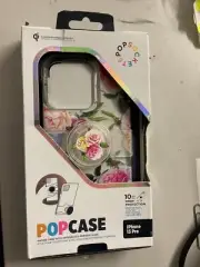 For Apple iPhone 13 PopSocket PopCase W/ Pop Grip Slide 6.1 Vintage Floral Clear