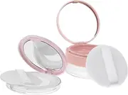 NULYLU 2pcs Portable Powder Puff Storage Container with Mirror Multi Functional Empty Cushion Compact Case for Loose Body Powder Elegant Design for Travel and Daily Use