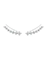 [SALLY SKOUFIS] Pure Diamonds Ear Climber in Silver Rhodium Plated